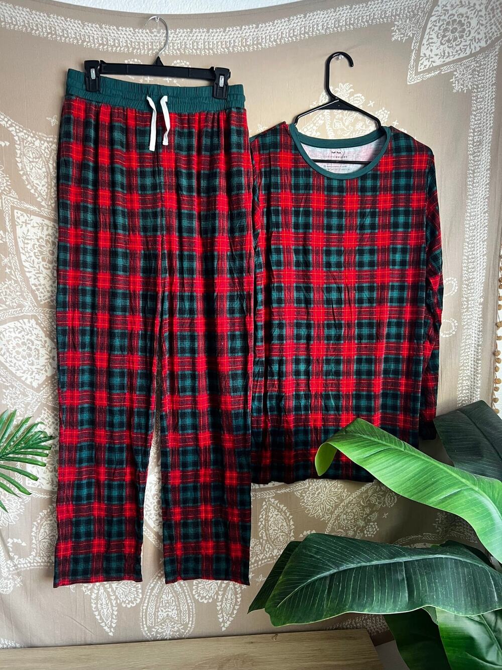 Little Sleepies Tartan Bamboo Viscose Long Sleeve Pajama Set Size M
